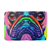 かわいいカラフルパグポートレートインポップ・アートのアートスタイル バスマット (正面)