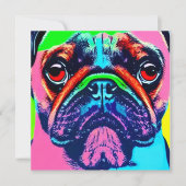 かわいいカラフルパグポートレートポップ・アートのアートスタイル (正面)