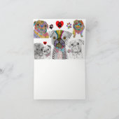 かわいいカラフルパグ犬の品揃えグリーティングカード カード (内部)