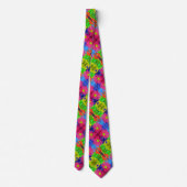 かわいいカラフルパステルの花 ネクタイ (裏面)