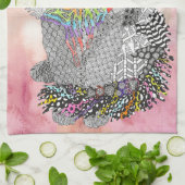 かわいいカラフルパステルウォーターカラーキャット絵画ズ キッチンタオル (折り畳み)