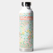 かわいいカラフルパステルガーデンフラワーパターン ウォーターボトル (左面)