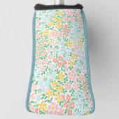 かわいいカラフルパステルガーデンフラワーパターン ゴルフヘッドカバー (回転90)