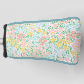 かわいいカラフルパステルガーデンフラワーパターン ゴルフヘッドカバー (正面)