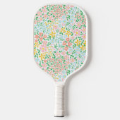 かわいいカラフルパステルガーデンフラワーパターン ピックルボールラケット (裏面)