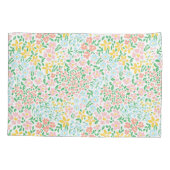 かわいいカラフルパステルガーデンフラワーパターン 枕カバー (裏面)