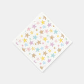 かわいいカラフルパステルスター柄 スタンダードカクテルナプキン (角)