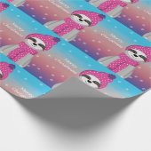 かわいいカラフルパステルスノウメリークリスマス ラッピングペーパー (角)