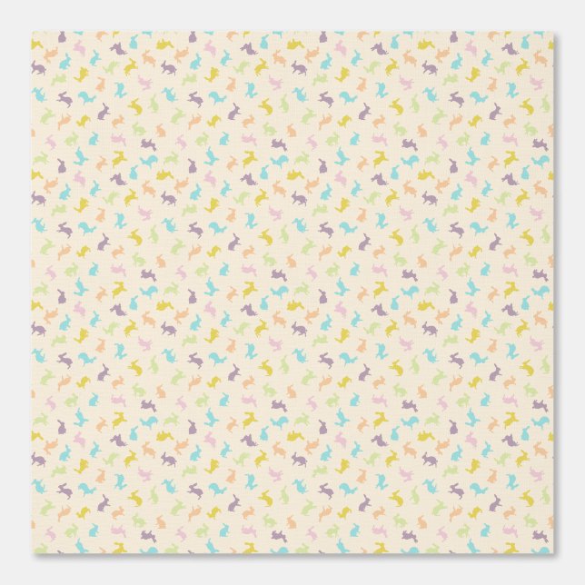 かわいいカラフルパステルバニーラビットパターン 壁紙 (正面)