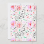 かわいいカラフルパステルフローラアステカ卒業パーティー 招待状 (裏面)