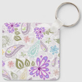 かわいいカラフルパステルペイズリーパターン キーホルダー (裏面)
