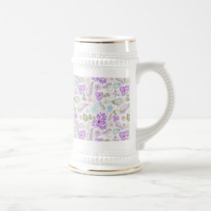かわいいカラフルパステルペイズリーパターン ビールジョッキ