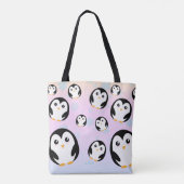 かわいいカラフルパステルペンギングラデーション トートバッグ (裏面)