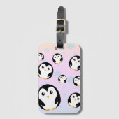 かわいいカラフルパステルペンギングラデーション ラゲッジタグ (正面縦)