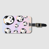 かわいいカラフルパステルペンギングラデーション ラゲッジタグ (正面横)