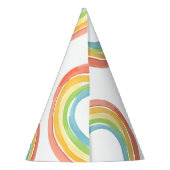 かわいいカラフルパステルレインボーガールズフォト誕生日 パーティーハット (裏面)