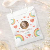 かわいいカラフルパステルレインボーガールズフォト誕生日 フェイバーバッグ (クリップ留めされた状態)