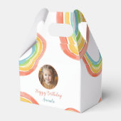かわいいカラフルパステルレインボーガールズフォト誕生日 フェイバーボックス (裏面サイド)