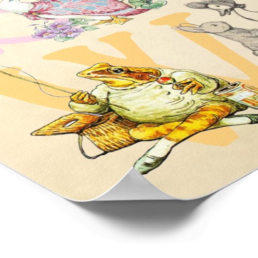 かわいいカラフルビアトリックスポッターアルファベット子供部屋 ポスター (角)