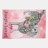 かわいいカラフルビーグルラバーキッチンタオル キッチンタオル (横)