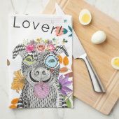 かわいいカラフルピットブルのキッチンタオル キッチンタオル (四つ折り)