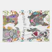 かわいいカラフルピットブルのキッチンタオル キッチンタオル (横)