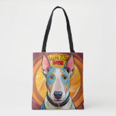 かわいいカラフルピットブルトートバッグ トートバッグ (正面)