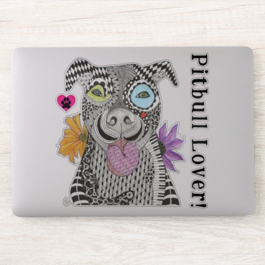 かわいいカラフルピットブルラバービニール シール (コンピューター)