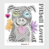 かわいいカラフルピットブルラバービニール シール (シート)