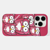 かわいいカラフルピンクのフクロウは黄色から色に変わる Case-Mate iPhoneケース (裏面 (横))