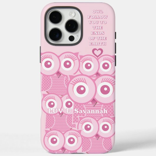 かわいいカラフルピンクのフクロウは黄色から色に変わる Case-Mate iPhoneケース (裏面)