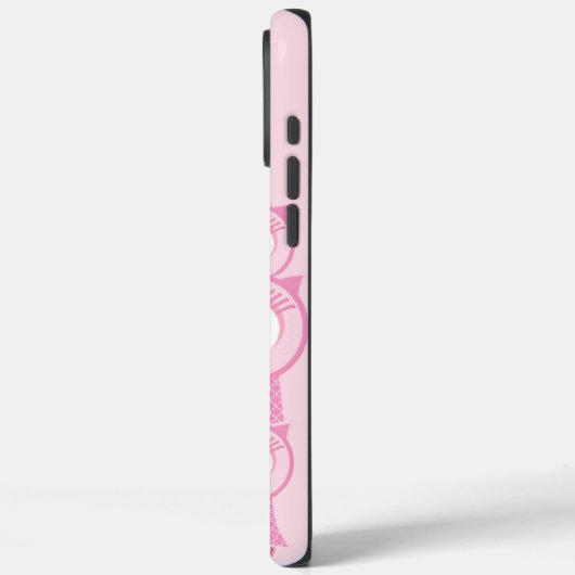 かわいいカラフルピンクのフクロウは黄色から色に変わる Case-Mate iPhoneケース (裏面 / 左)