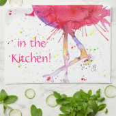 かわいいカラフルピンクのフラミンゴのキッチンタオル キッチンタオル (折り畳み)