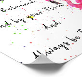 かわいいカラフルピンクのフラミンゴのポスター10"x8" ポスター (角)