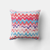 かわいいカラフルピンク赤抽象芸術パターンモノグラム クッション (裏面)