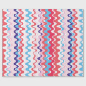 かわいいカラフルピンク赤抽象芸術パターンモノグラム ラッピングペーパー (フラット)