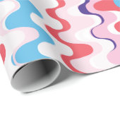 かわいいカラフルピンク赤抽象芸術パターンモノグラム ラッピングペーパー (ロールコーナー)