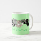 かわいいカラフルファミリー猫かわいい猫好き コーヒーマグカップ (正面右)