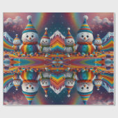 かわいいカラフルフェスティバルクリスマスのホリデーラッピング ラッピングペーパー (フラット)