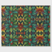 かわいいカラフルフェスティバルクリスマスのホリデーラッピング ラッピングペーパー (フラット)