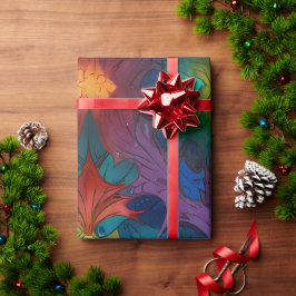かわいいカラフルフェスティバルクリスマスのホリデーラッピング ラッピングペーパー