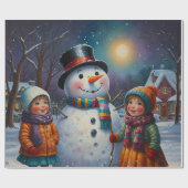 かわいいカラフルフェスティバルクリスマスのホリデーラッピング ラッピングペーパー (フラット)