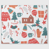 かわいいカラフルフェスティバルクリスマスツリー。 ラッピングペーパー (フラット)