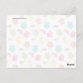 かわいいカラフルフクロウとペイズリー柄デザイン ポストカード (裏面)