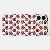 かわいいカラフルフクロウのパターン選択ケースカラー Case-Mate iPhoneケース (裏面 (横))