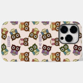 かわいいカラフルフクロウのパターン選択ケースカラー Case-Mate iPhoneケース (裏面 (横))