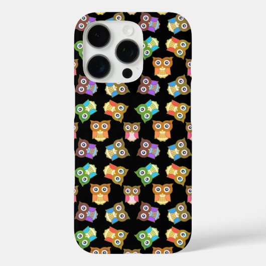 かわいいカラフルフクロウのパターン選択ケースカラー Case-Mate iPhoneケース (裏面)