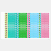 かわいいカラフルフクロウの子の名前ラベル ラベル (シート)