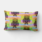 かわいいカラフルフクロウデザイン模様プリント枕 ランバークッション (裏面)