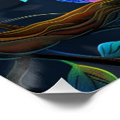 かわいいカラフルフクロウ抽象芸術鳥自然アート ポスター (コーナー)